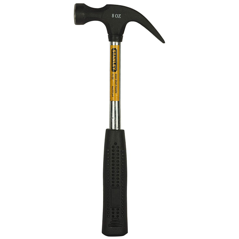 Stanley: 51-152 Claw Hammer with Steel Shaft-220 gms (Black and Chrome)
