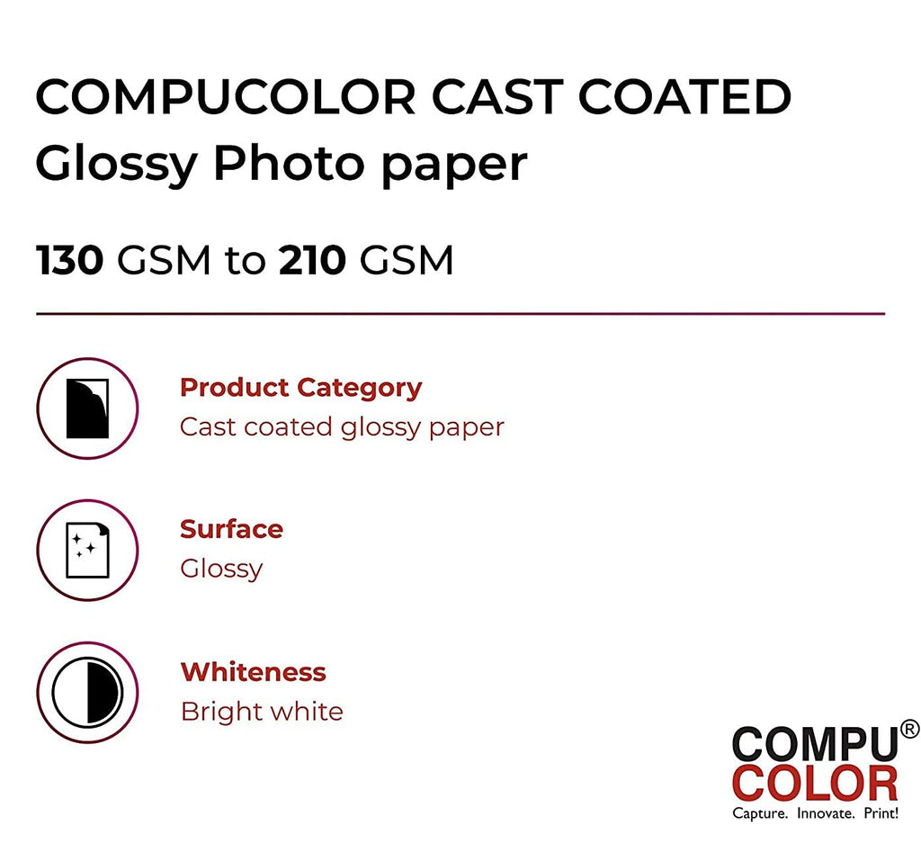 Compu Color: A4 Inkjet Glossy 180 GSM Photo Imaging Paper
