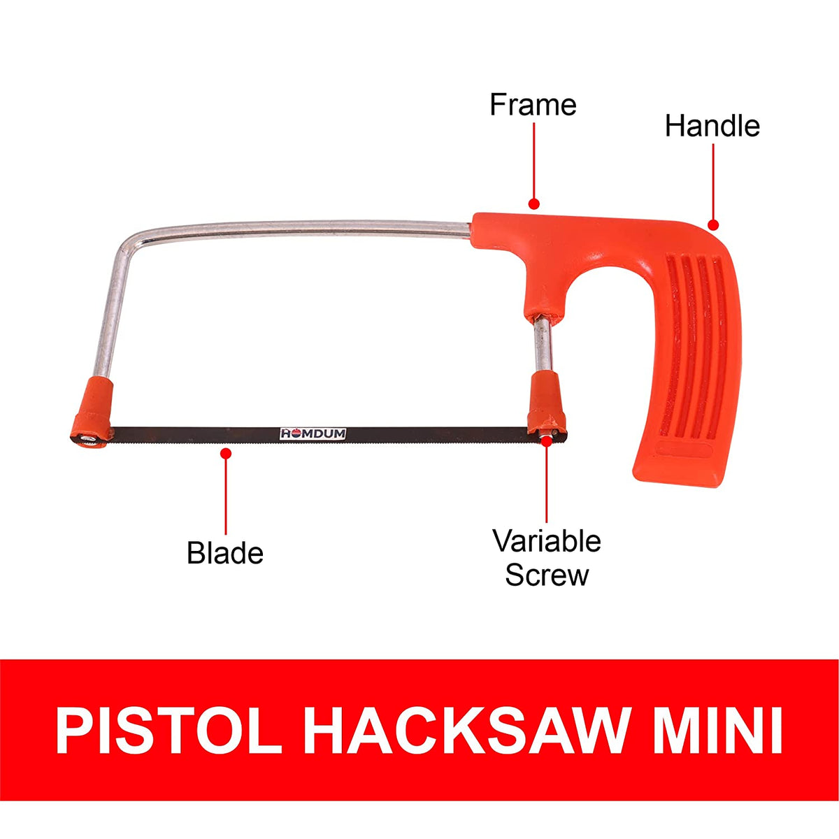 Haacksaw Frame Generic: 6inch Junior Hacksaw Frame Plastic Handle with Blade