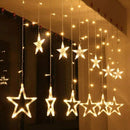 6+6 Warm White Star LED Curtain Lights