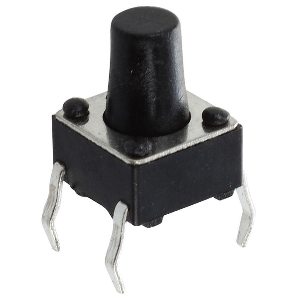 6x6x9mm Mini Tactile Black Button - 4Legs (Micro Push Switch)