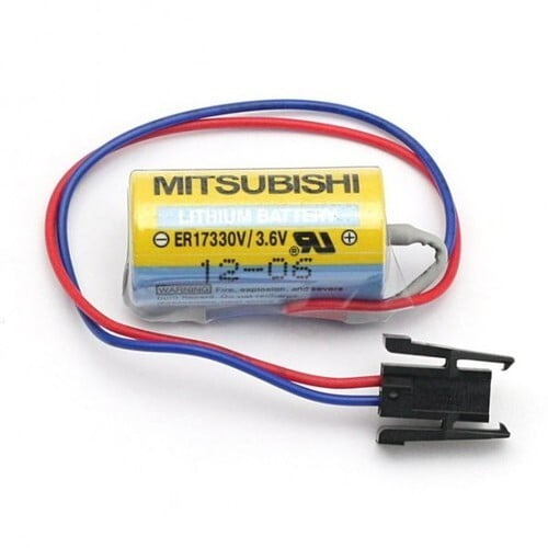 Mitsubishi: ER17330 A6BAT Size-2/3AA 3.6V PLC Cell Non-Rechargeable Lithium Battery with Plug