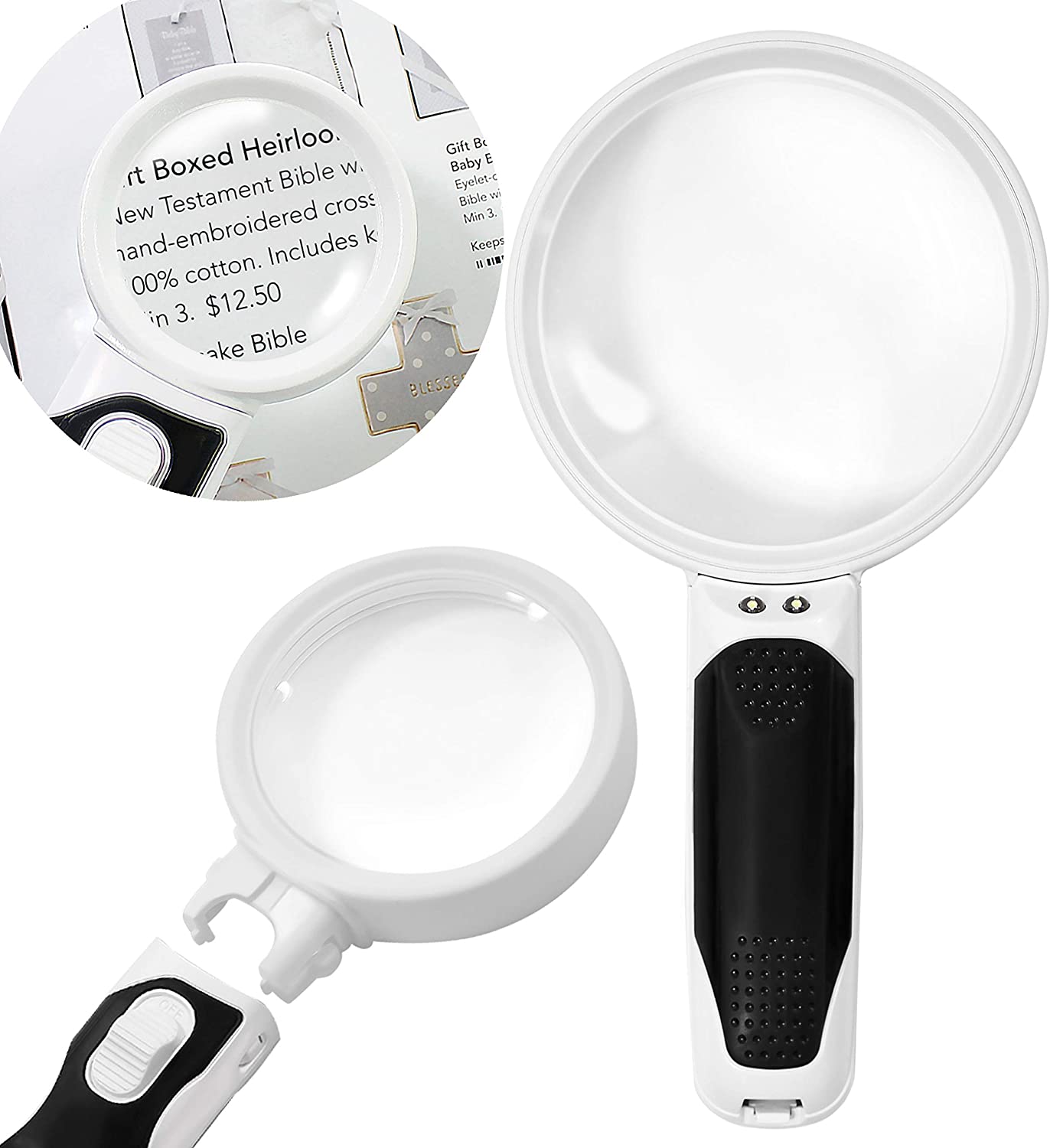 Magnifying Glass with Light - 3 Lens Set (2x + 3.5x + 10x)