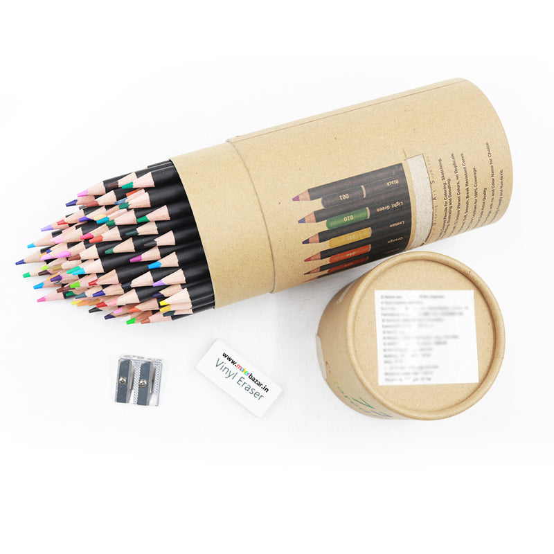 72 Pcs Oil Based Color Pencils Set with Sharpener Eraser Colored Pencils