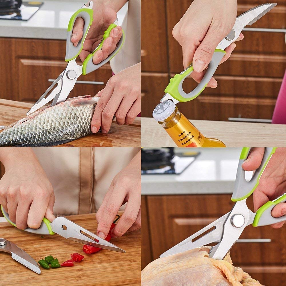 8 in 1 Stainless Steel Scissor With Plastic Handle And Cover
