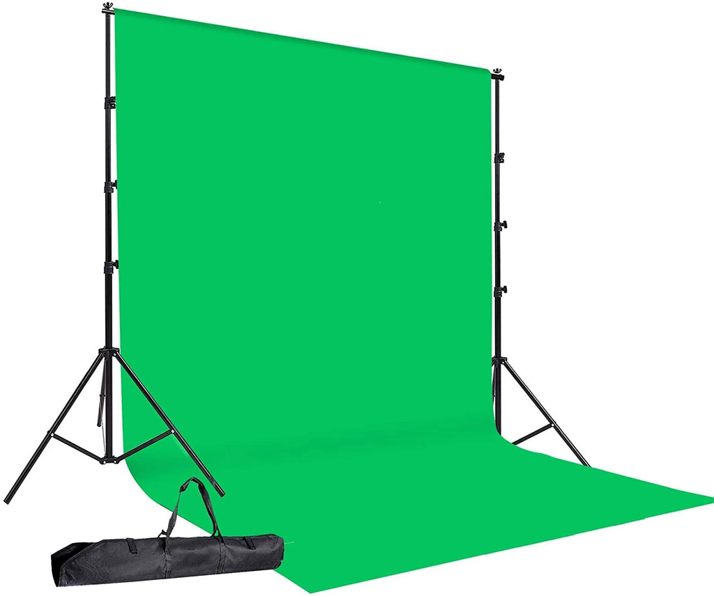 Fixed Backdrop Green Screen Backdrop with Stand and Clips