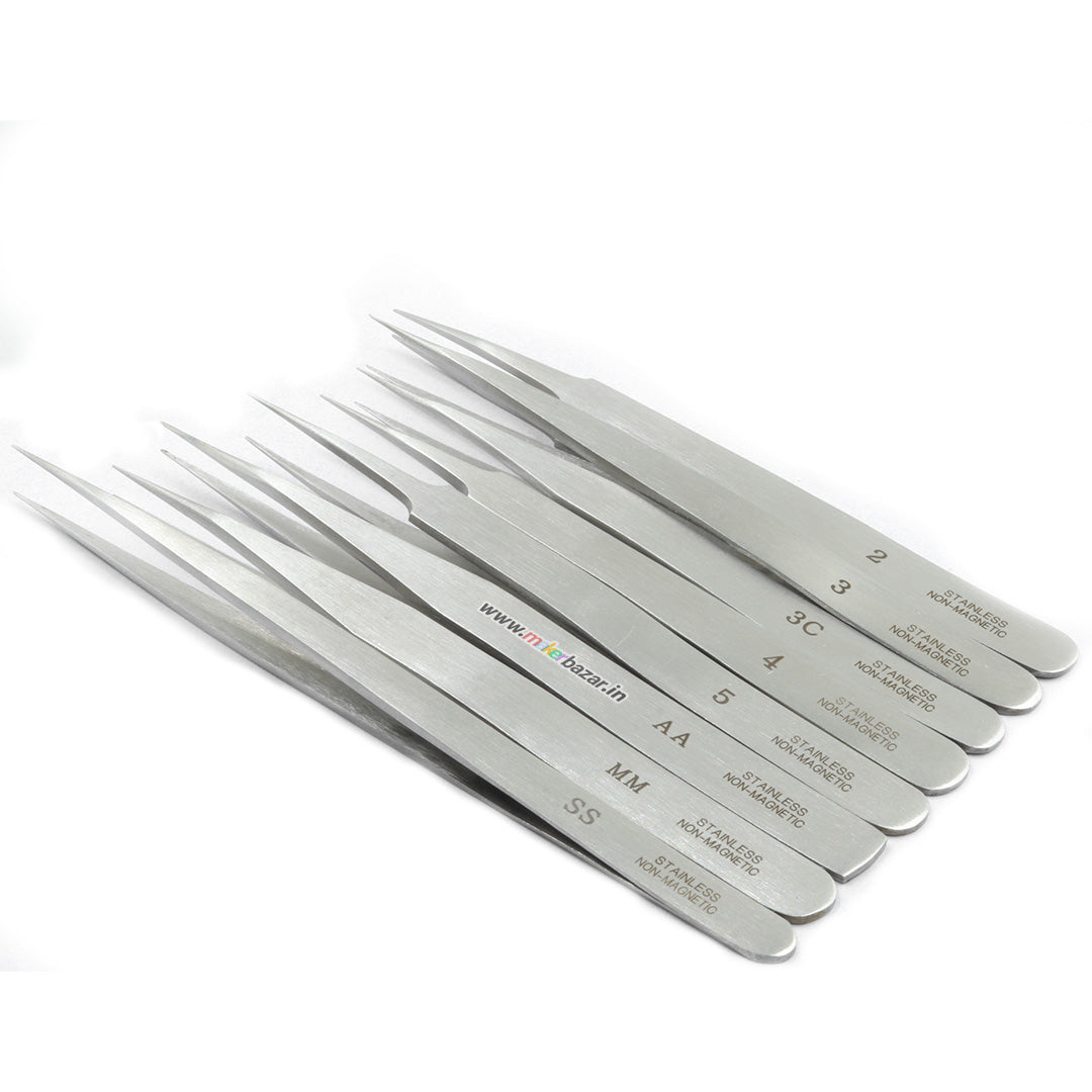 mm Precision Tweezers 1.5mm Industrial Tweezers Kit Anti-Static
