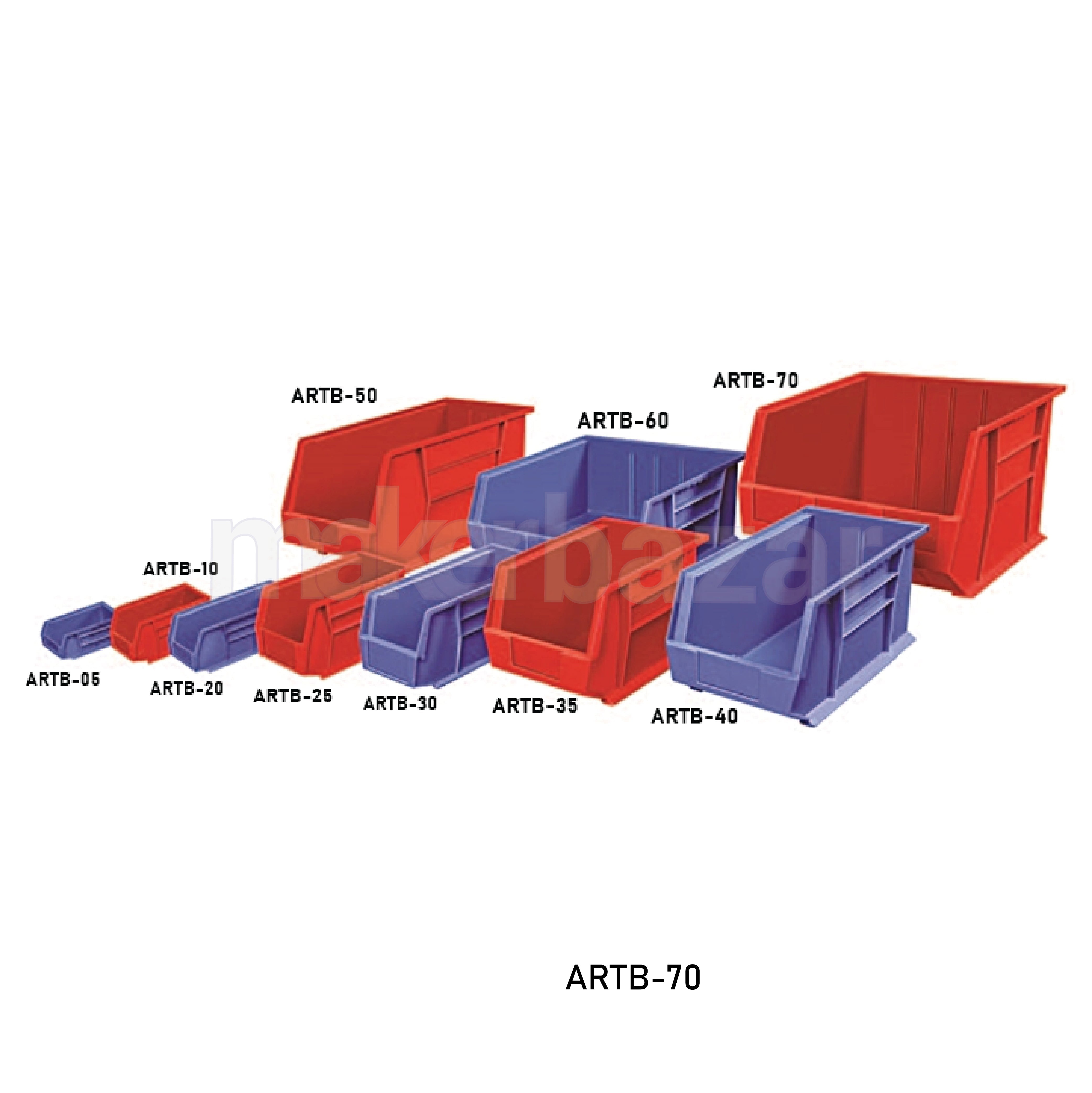 Alkon: ARTB-35 Rhino Tuff Bins 280mm X 210mm X 179mm Blue/Red