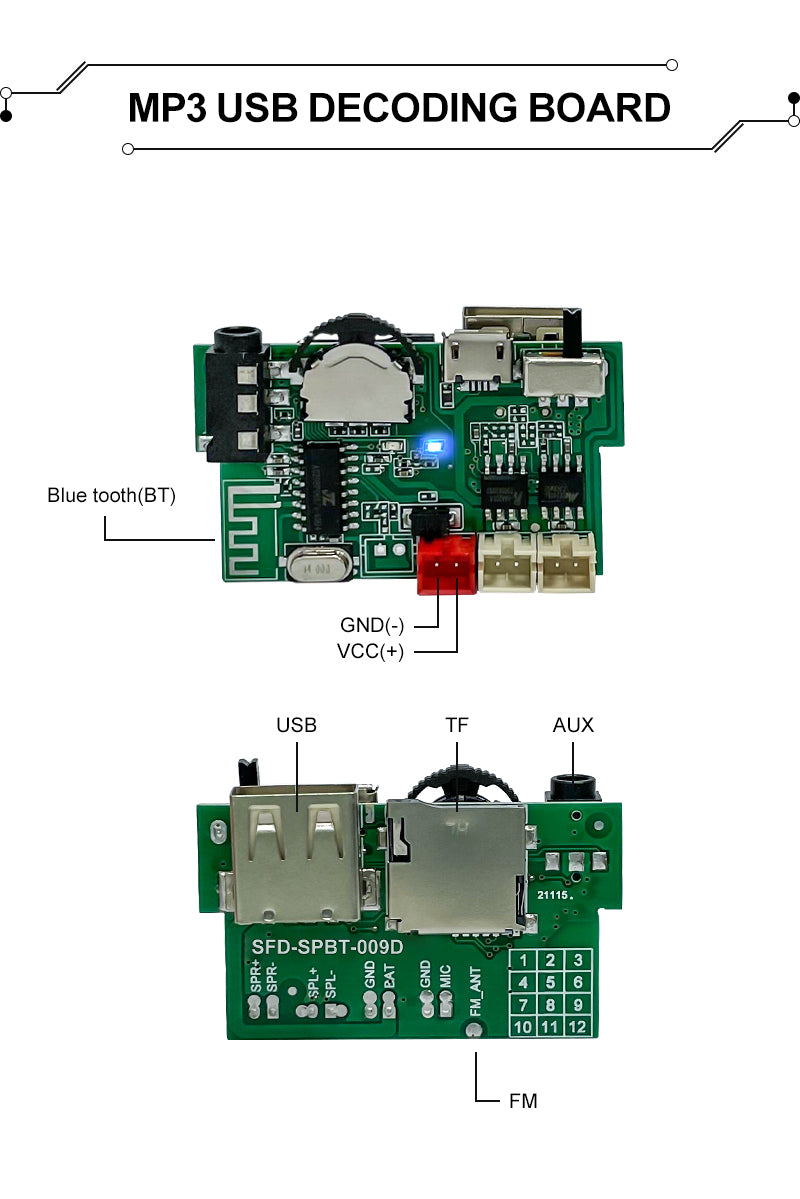 Bluetooth Verstärker Board HiFi Stereo 2.0 Kanal 2X100W Audioverstärker  Digital Power Amplifier mit AUX/USB/Bluetooth/Flash Drive/PC USB Eingang