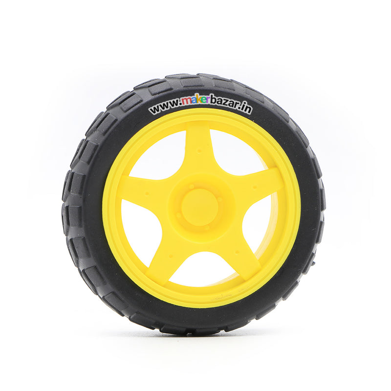 65mmX28mm Robotic Rubber Tyre Wheel for BO Motors