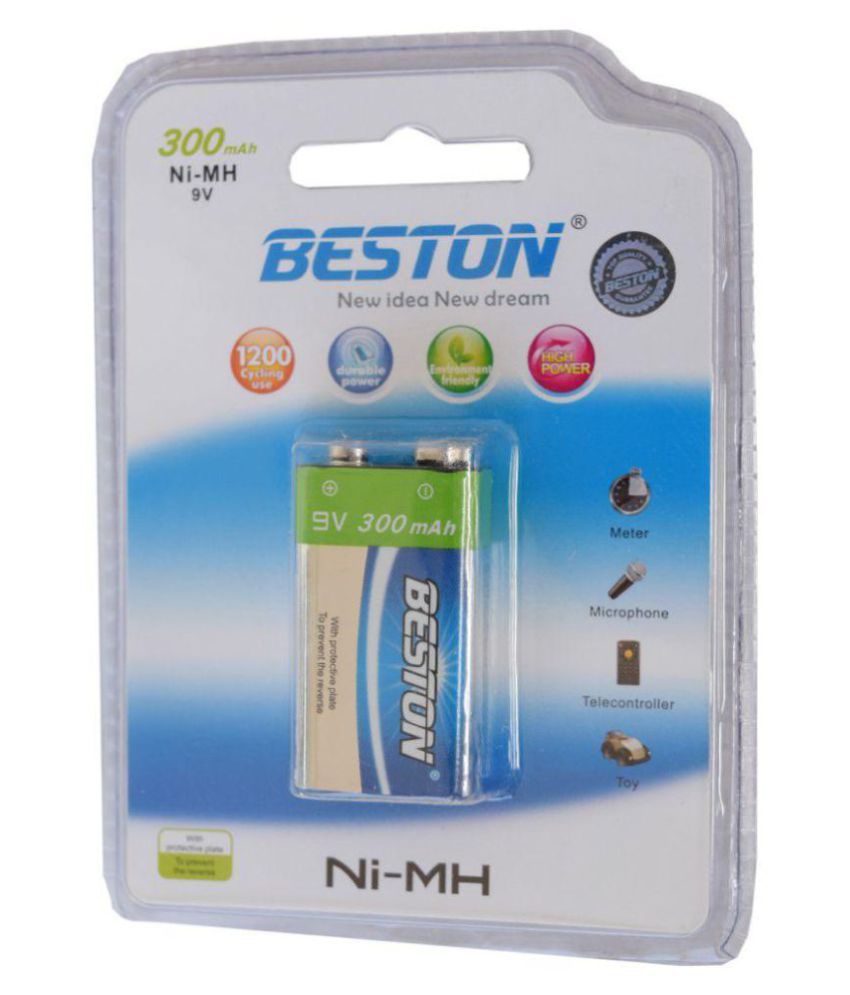 Beston: 9 Volt Rechargeable Battery/Cell 300mAh NiMH