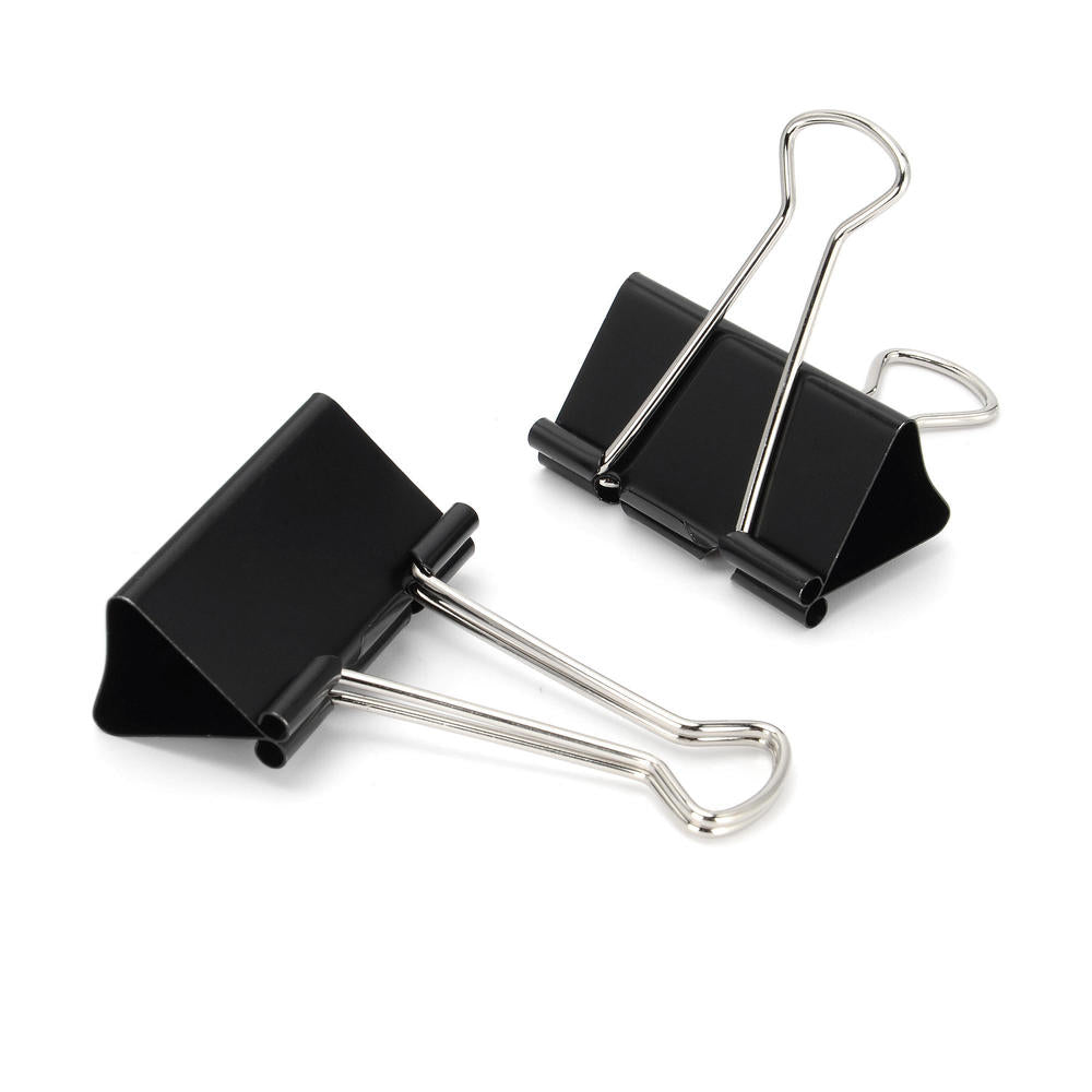 Metal Binder Clips Black (Pack of 12)