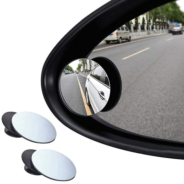 2pcs Frameless Round Convex Rear View Blind Spot Mirror For Cars