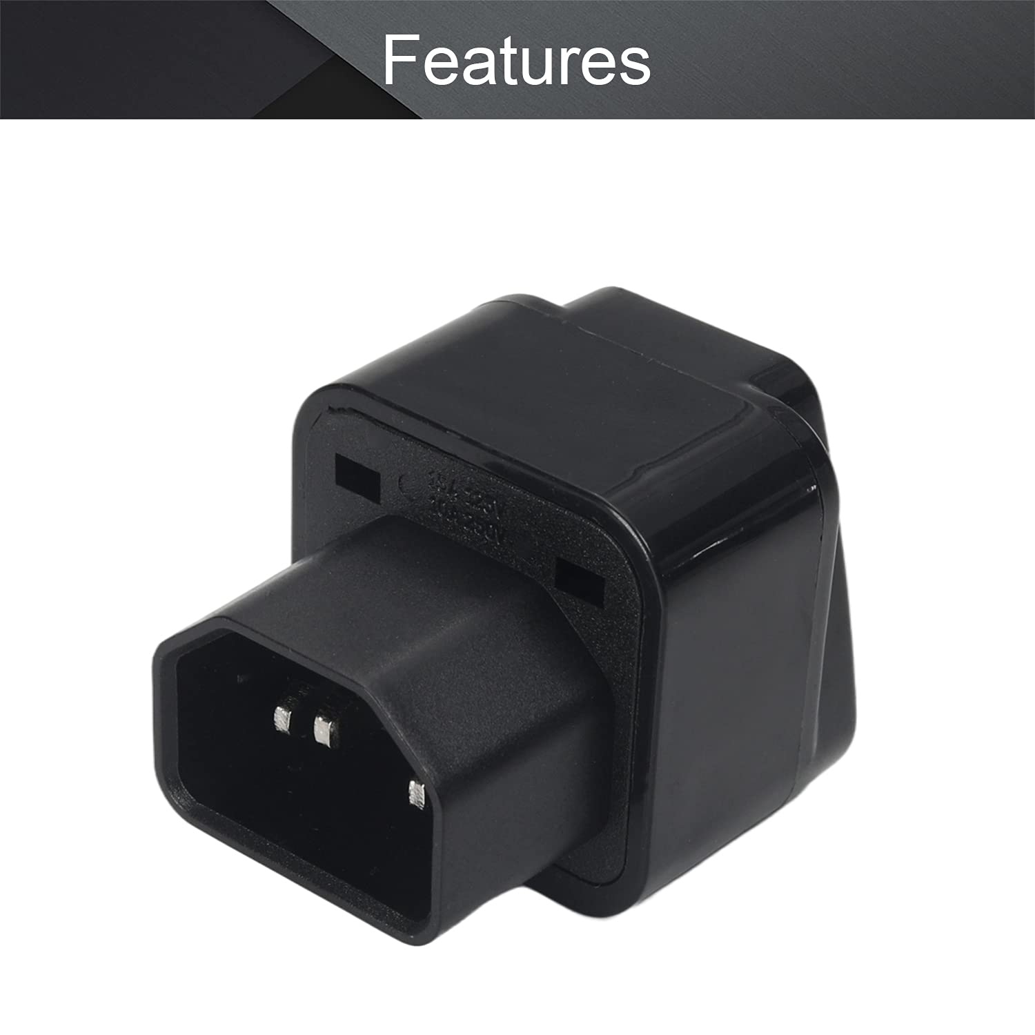 IEC320 C14 Male to Universal Female Socket Power Adapter Converter