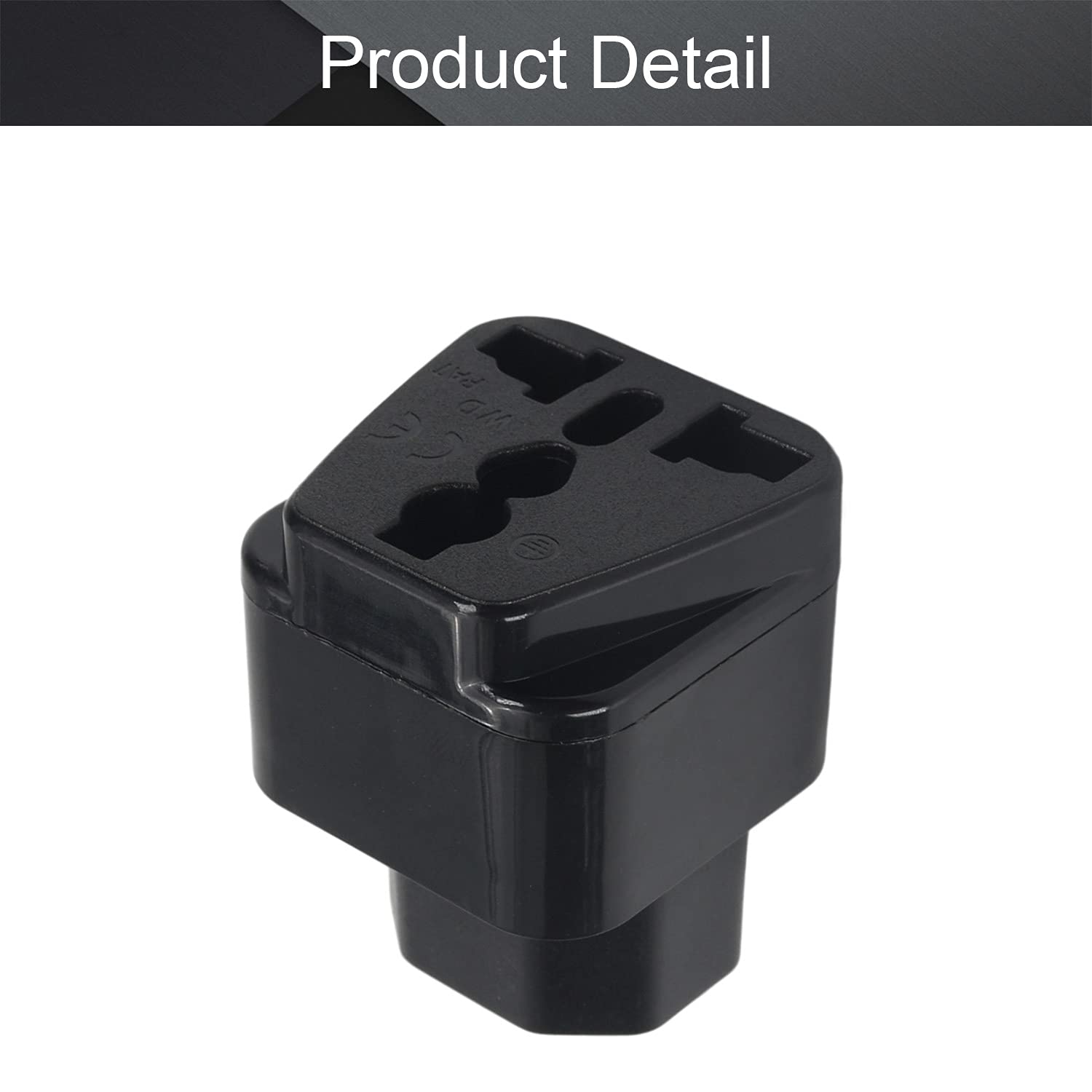 IEC320 C14 Male to Universal Female Socket Power Adapter Converter