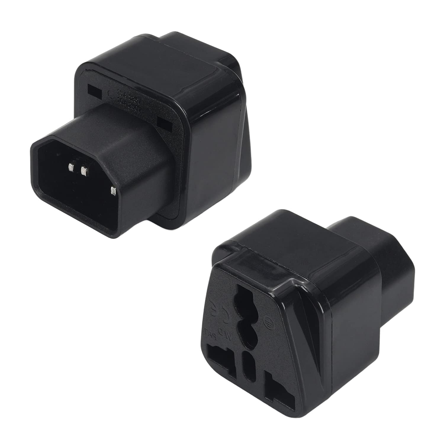 IEC320 C14 Male to Universal Female Socket Power Adapter Converter