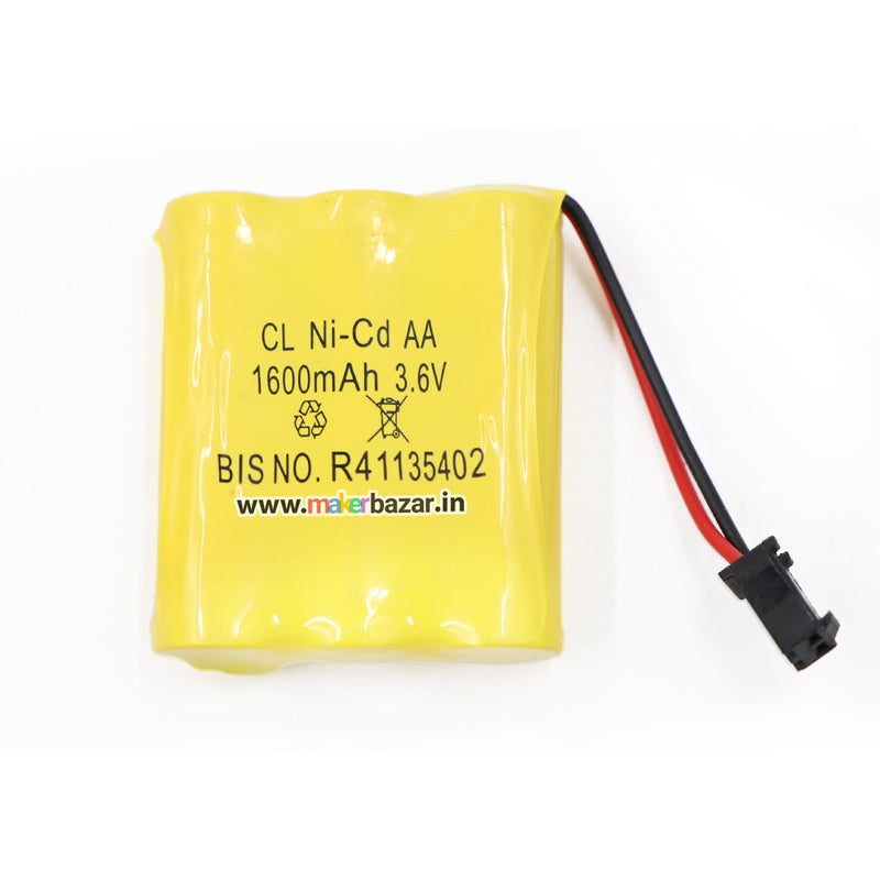 Ni-Cd AAx3 3.6v 1600mah Rechargeable Cells Battery Pack