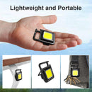 4-Modes Keychain Flashlight White COB LED with Bottle Opener, Magnetic Base and Folding Bracket