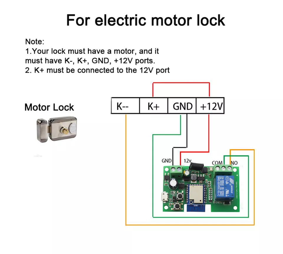 DC 5V 12V 433Mhz WiFi Wireless Smart Switch Relay Module For Smart Home For Apple Android App Control Self-lock