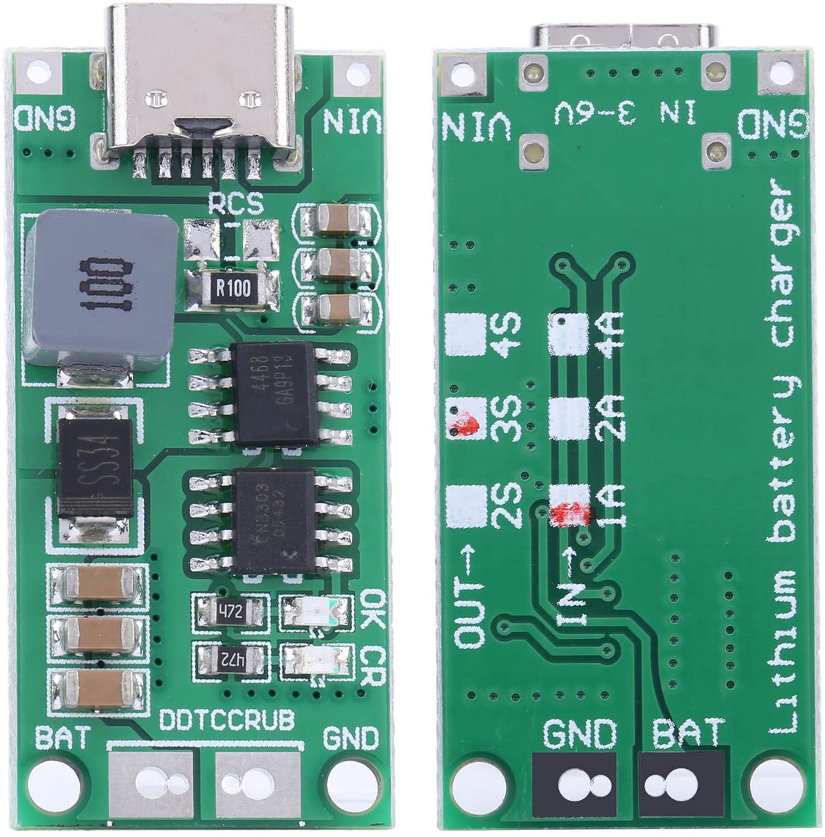 Charging Module 4s DDTCCRUB 4S‑1A Li-ion Battery Charging Module Step Up Boost Lithium Ce