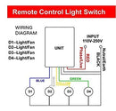 [Combo 5] Wireless 4 Channels ON/Off 220V Remote Control Switch Digital Remote Control Switch for Lamp & Light