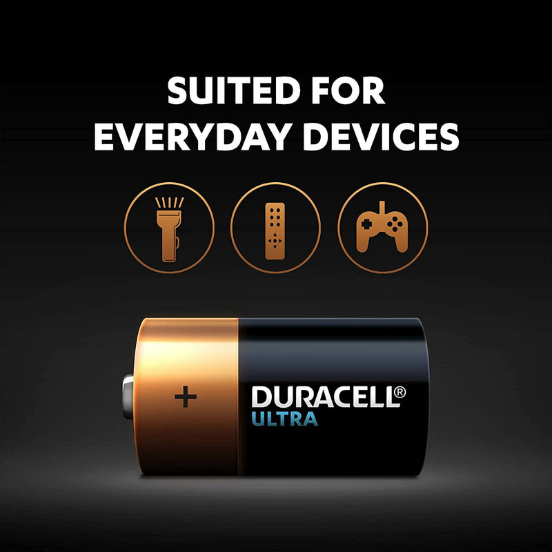 Sum 2 R14 Battery Duracell: Ultra C2 R14 Alkaline Battery Non-Rechargeable Cell (Pack of