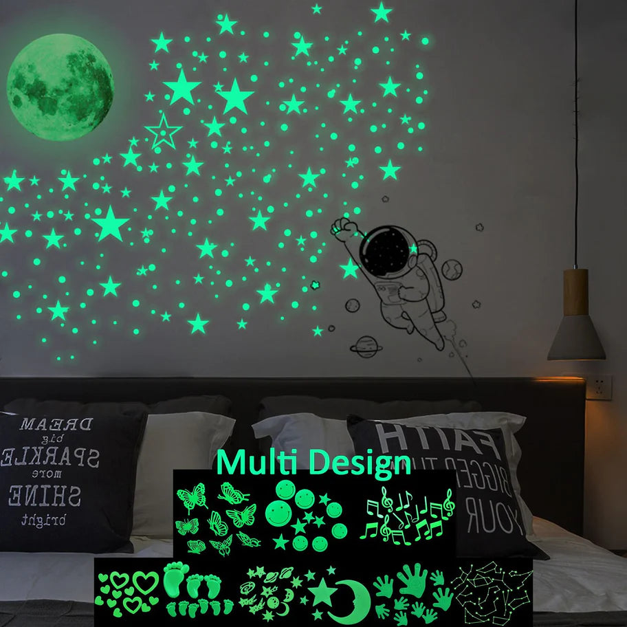 Star Fluorescent Wall Ceiling Stickers Fluorescent Toys (Random Design)