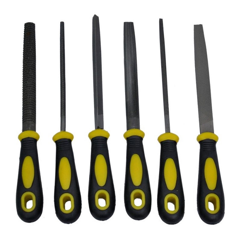 Jon Bhandari: F-001 6 pcs Premium Assorted 6 inches File Set with Rubb