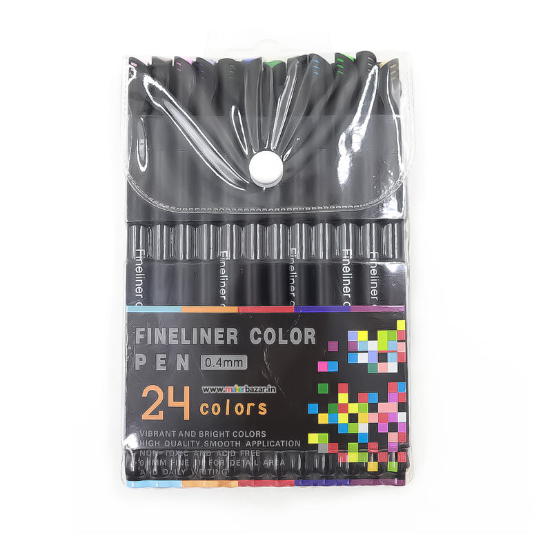 100 Colors Fineliner Color Pen Set Set of 24--100 Assorted Colors 0.4mm  Colored Fine