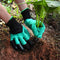 Heavy Duty Garden Farming Gloves (Pair) Washable with Right Hand Fingertips (Green)