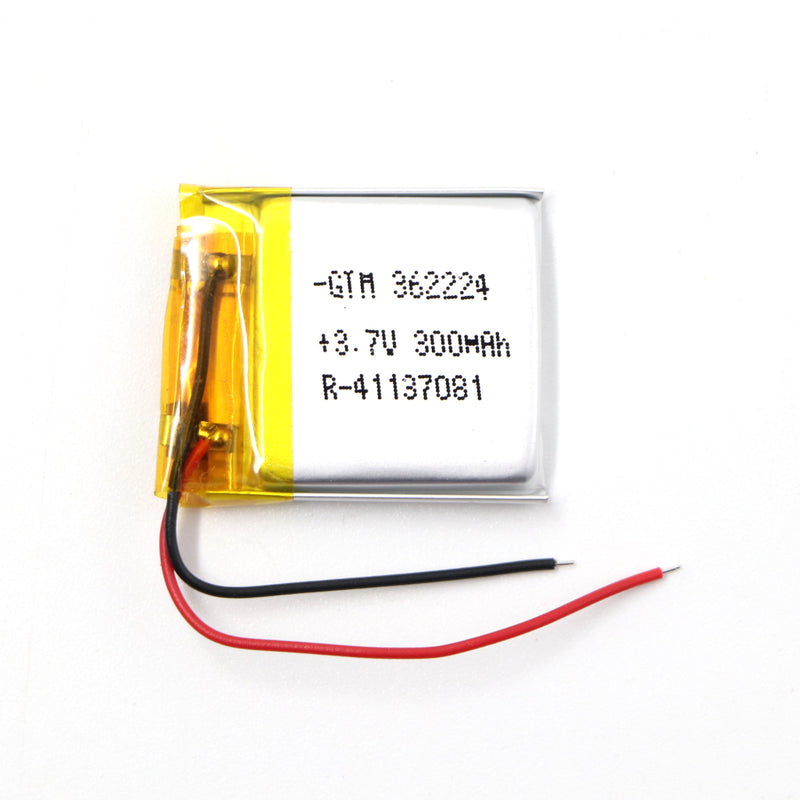 GTM: 362224 3.7V 300mAh Lipo Battery - Single Cell Lithium Polymer Battery