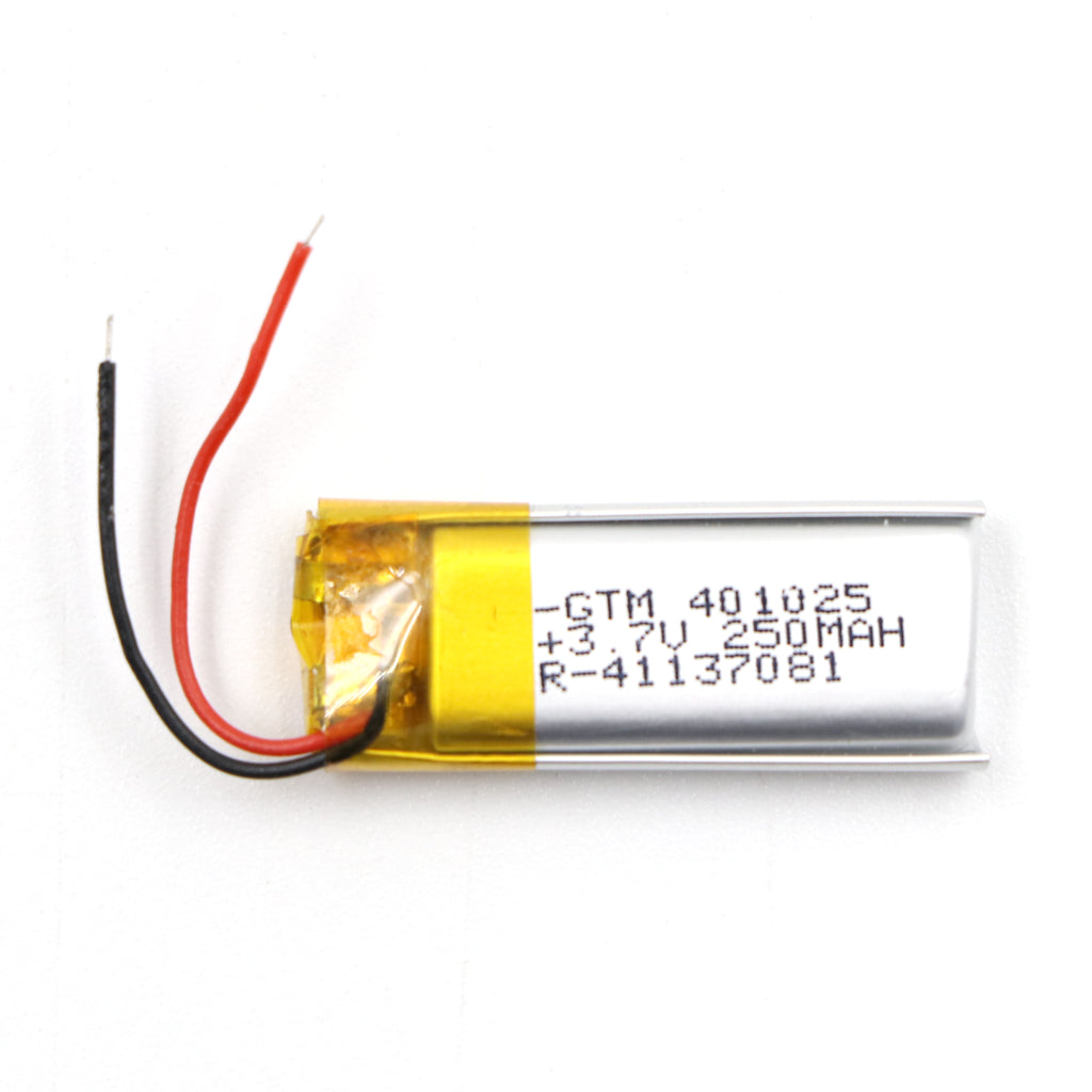 GTM: 401025 3.7V 250mAh Lipo Battery - Single Cell Lithium Polymer Battery