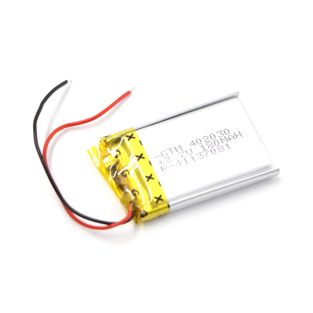 GTM: 402030 3.7V 180mAh Lipo Battery - Single Cell Lithium Polymer Battery