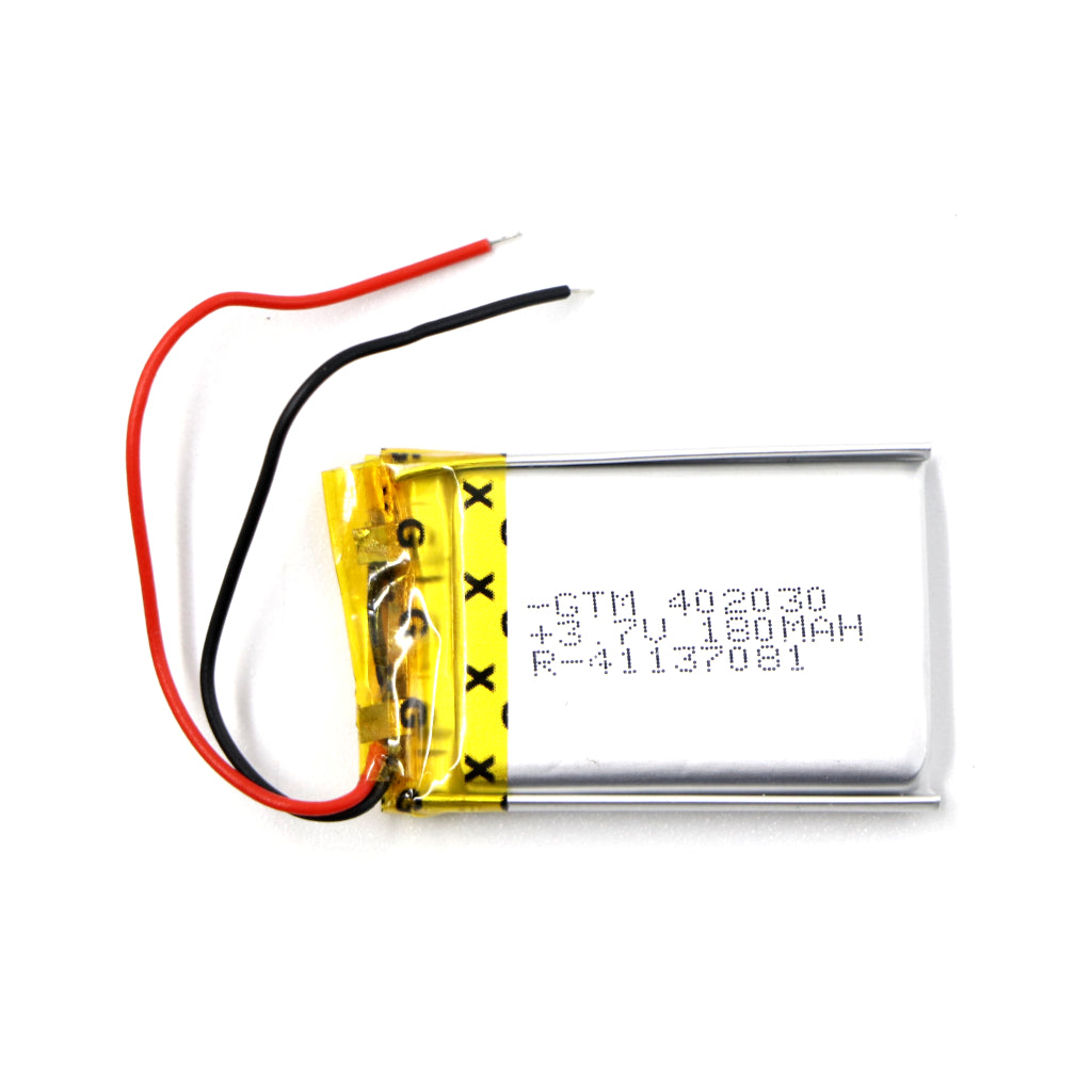 GTM: 402030 3.7V 180mAh Lipo Battery - Single Cell Lithium Polymer Battery