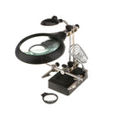 [Type 2] Big Helping Hand With 5 led, Magnifier Lens ,Auxilary Clip Lens, USB/Battery Powered and Soldering Iron Stand