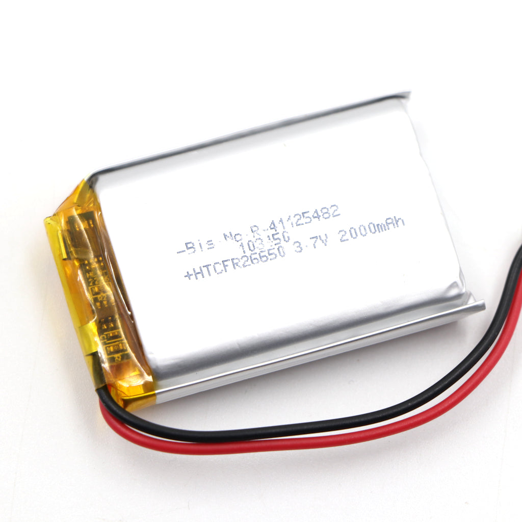 Generic: 103450 3.7 V 2000mAh Lipo Battery - Single Cell Lithium Polymer Battery