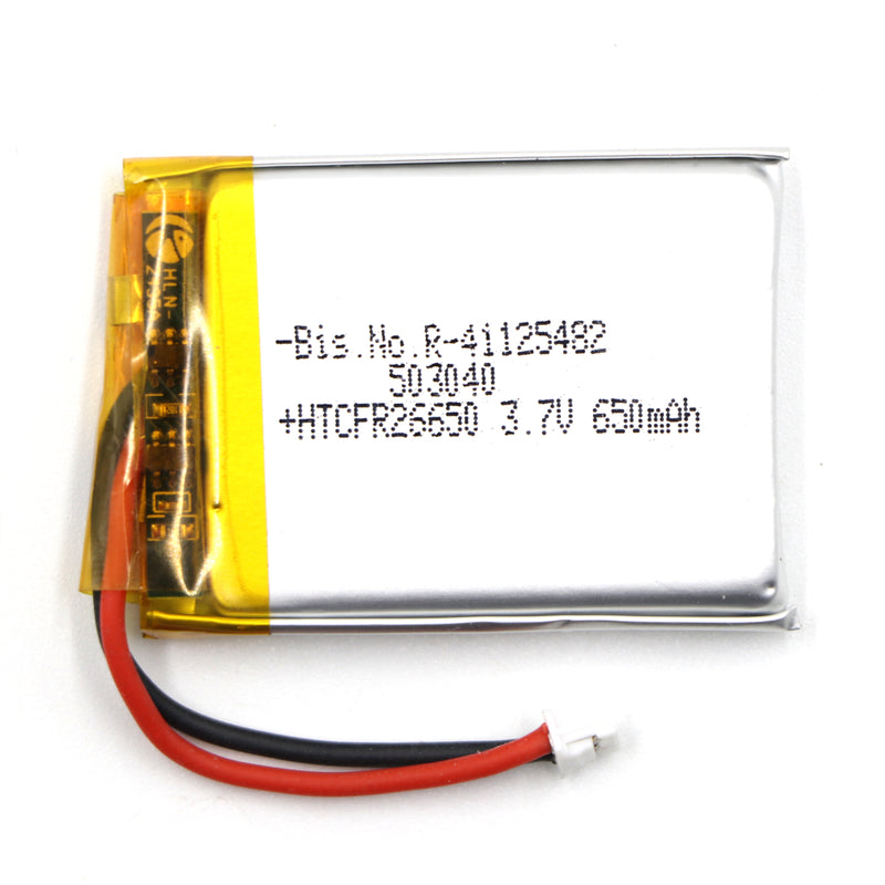 Generic: 503040 3.7 V 650mAh Lipo Battery - Single Cell Lithium Polymer Battery