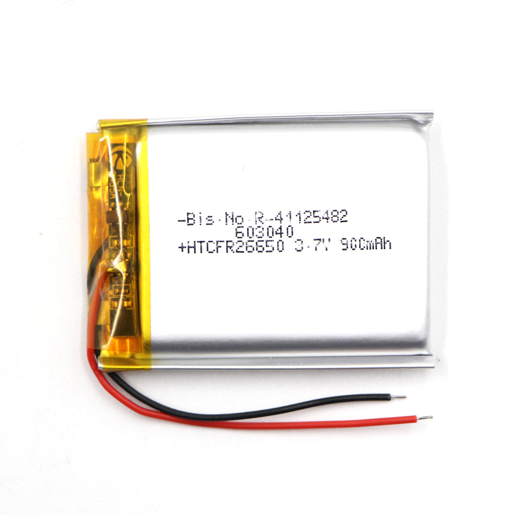 Generic: 603040 3.7 V 900mAh Lipo Battery - Single Cell Lithium Polymer Battery