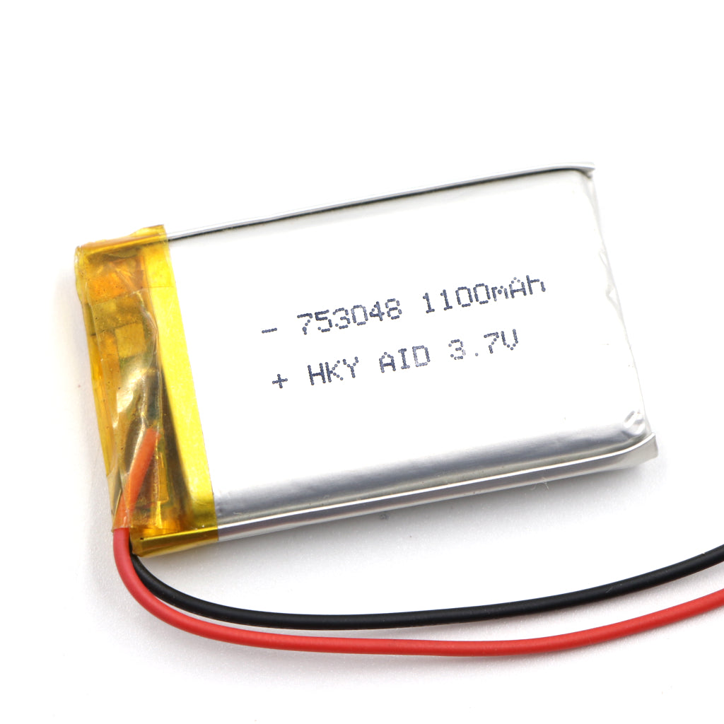 Generic: 753048 3.7 V 1100mAh Lipo Battery - Single Cell Lithium Polymer Battery