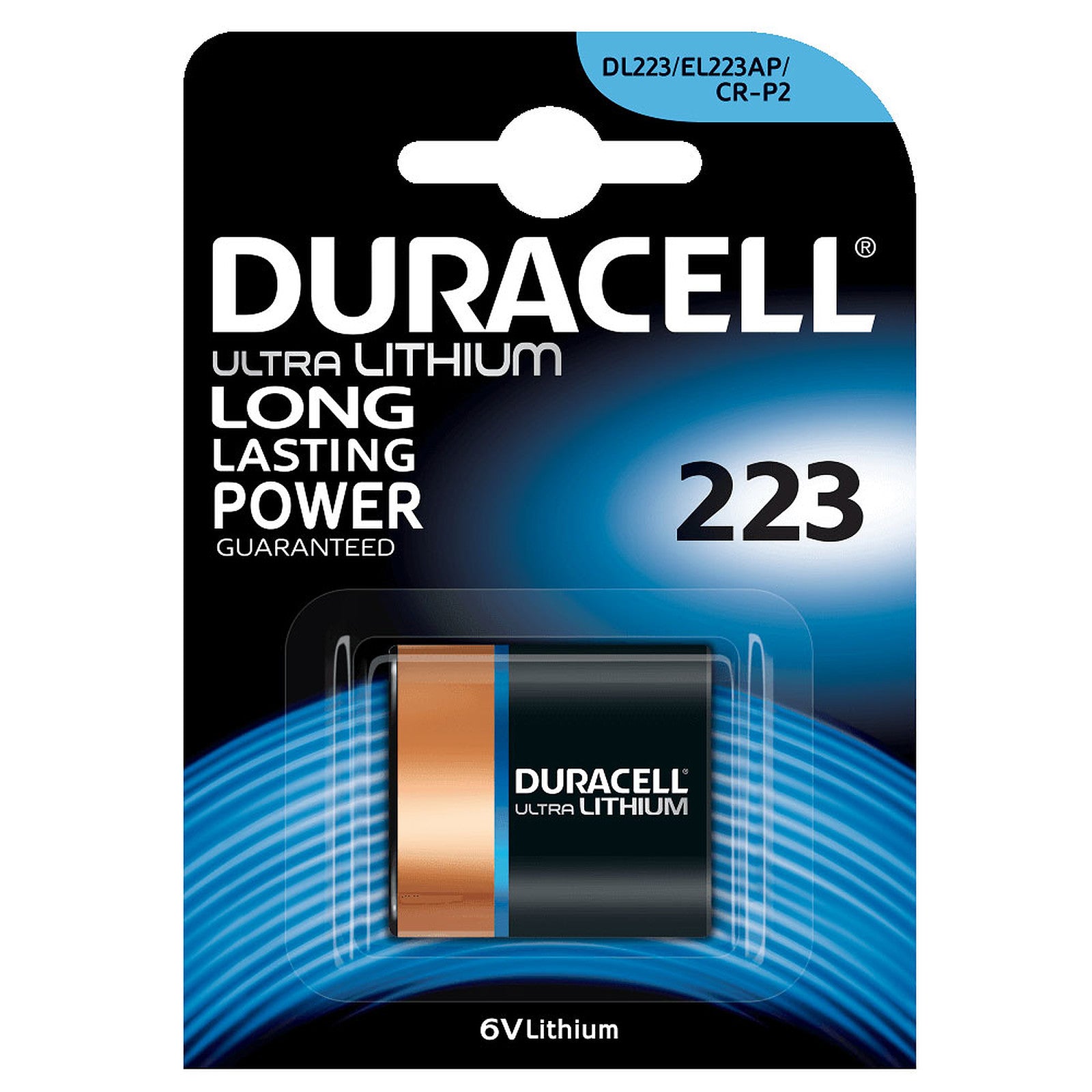 Duracell: Ultra 223 CR-P2 1400mAh 6V Lithium (LiMNO2) Photo Battery (DL223) Non-Rechargeable Cell