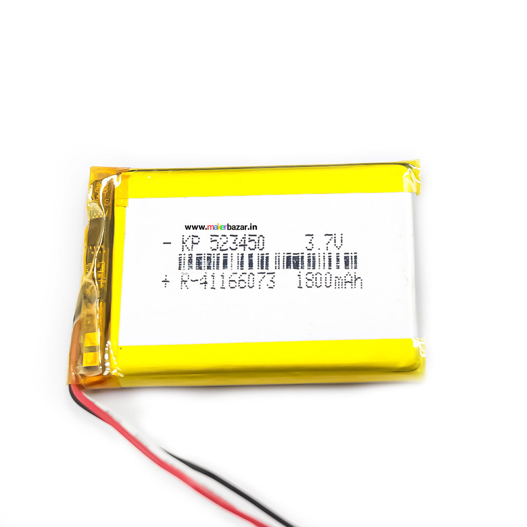KP: 3.7V 1800mAh Lipo Battery - Single Cell Lithium Polymer Battery