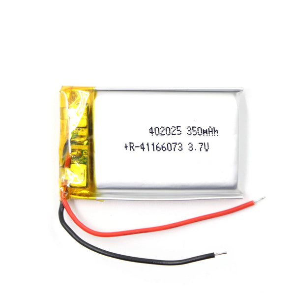 KP: 402025 3.7V 350mAh LiPo Battery - Single Cell Lithium Polymer Battery