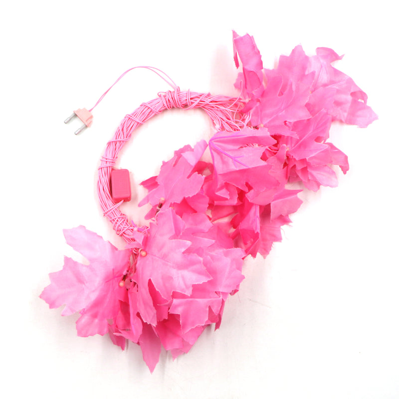 Big Pink Maple Leaf 38 LED String Fairy Lights