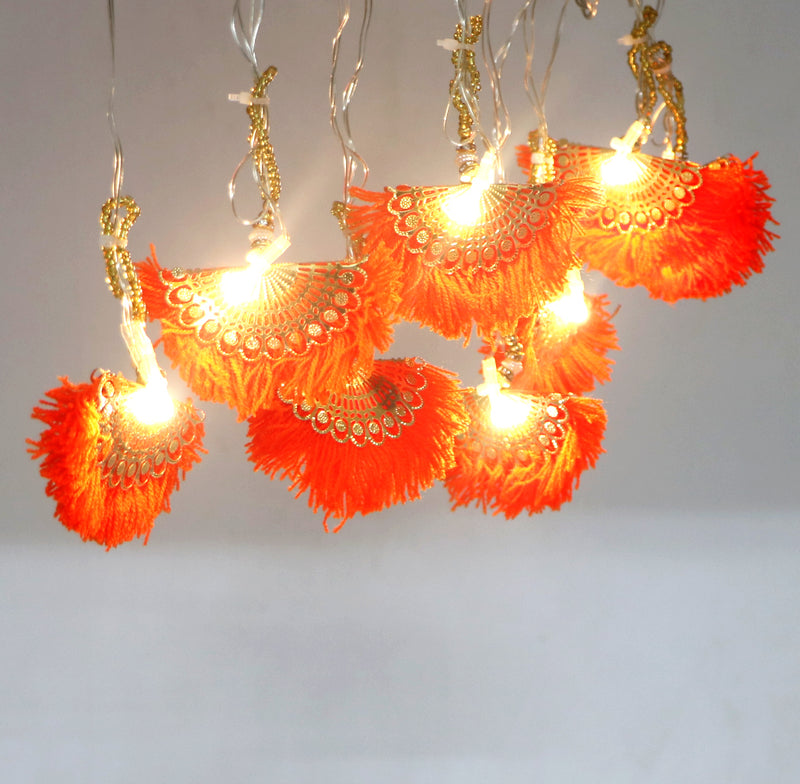 Orange Thread Fan Pankha 14 LED String Fairy Lights