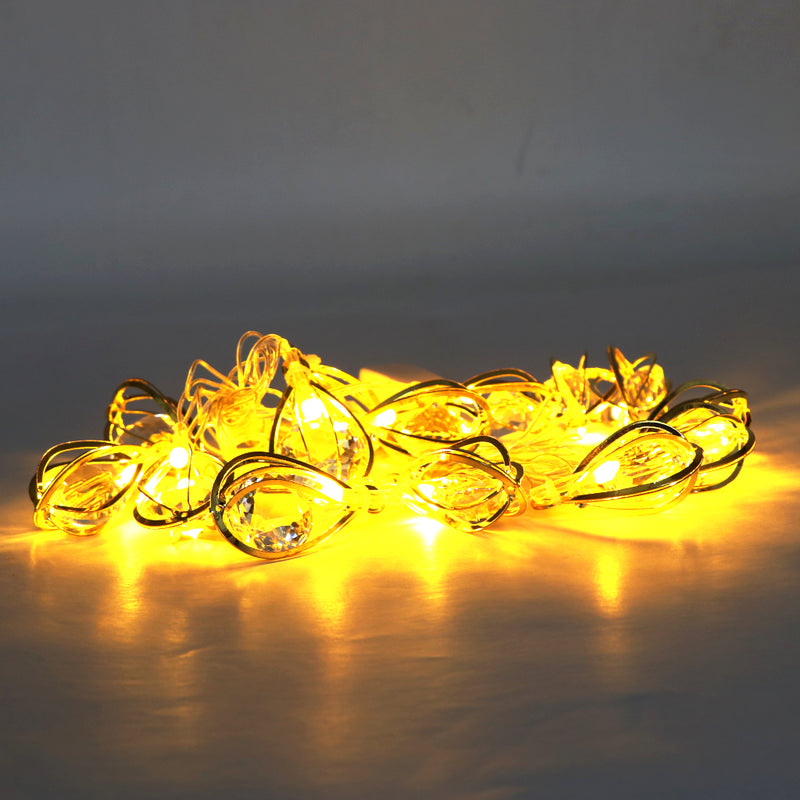 Diamond-in-Baloon 14 LED Golden String Lights