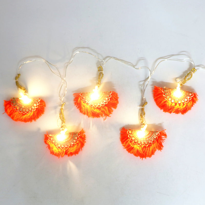 Orange Thread Fan Pankha 14 LED String Fairy Lights