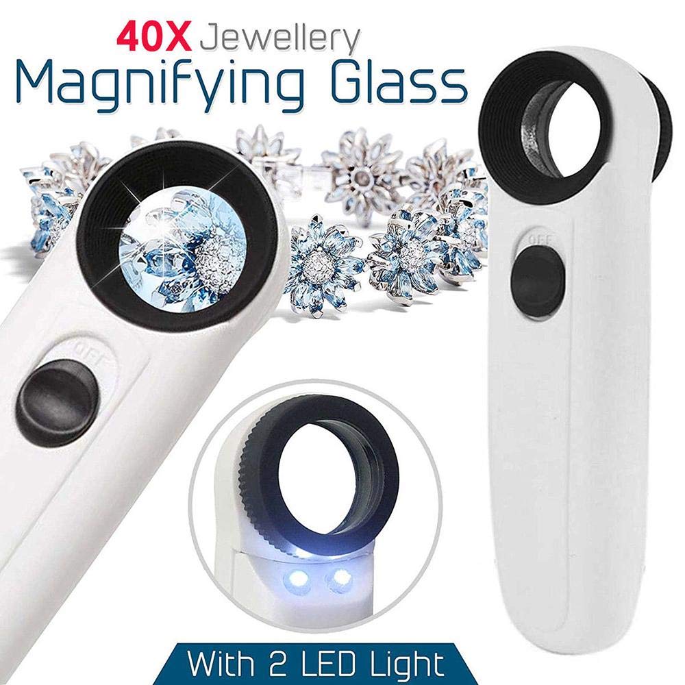 High Power 40x 2040 Lighted Magnifying Glass Hand Held Magnifier for Close Inspection of PCB.