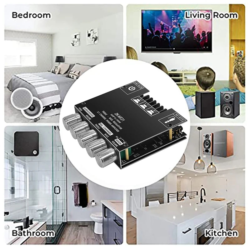 ZK-MT21 Bluetooth-compatible 2.1 Channel Bass Power Subwoofer Amplifier Board ZK-MT21 Bluetooth-compatible 2.1 Channel Bass Power Subwoofer Amplifier Board