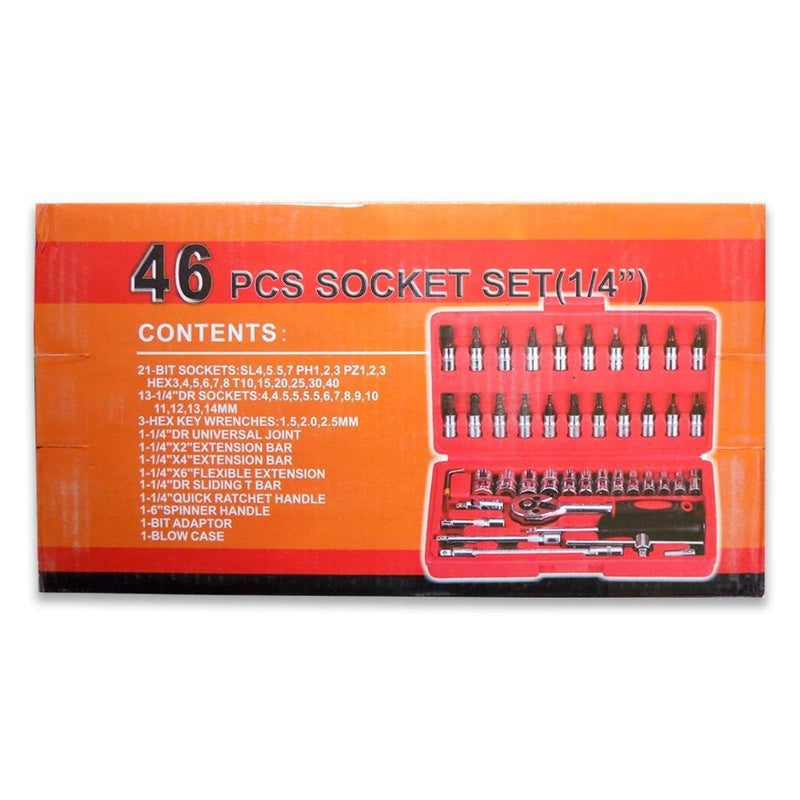 46pcs Socket Combination Set 1/4 Inch DIY Repair Tool Kit