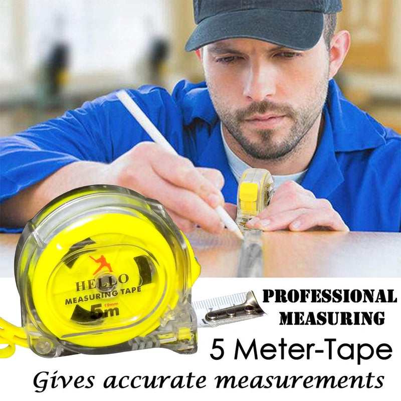 Generic: 5mtr Transparent Measuring Tape with Press Release Locking System